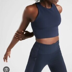 Athleta Navy Blue Conscious Crop Bra Tank